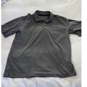 Pebble Beach Performance Men's Gray Short Sleeve Polo Shirt Size L